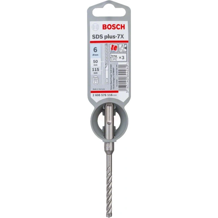 Bosch SDS Plus-7X Kırıcı Delici Uç 6,0x115 mm (1 Adet) - 2608576116