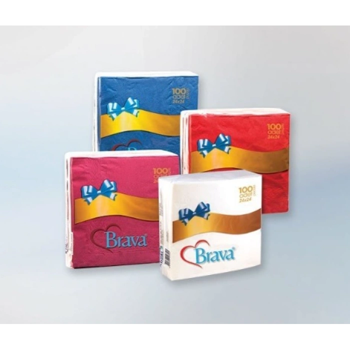 Brava 33x33 Kenar Desenli Peçete (12 Paket)