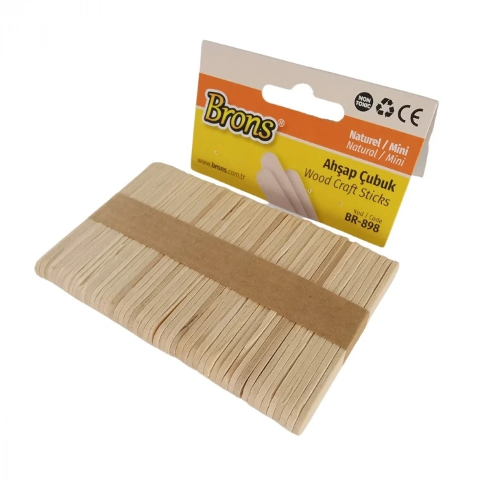 Brons Ahşap Dil Çubuk Naturel Mini Boy 50li