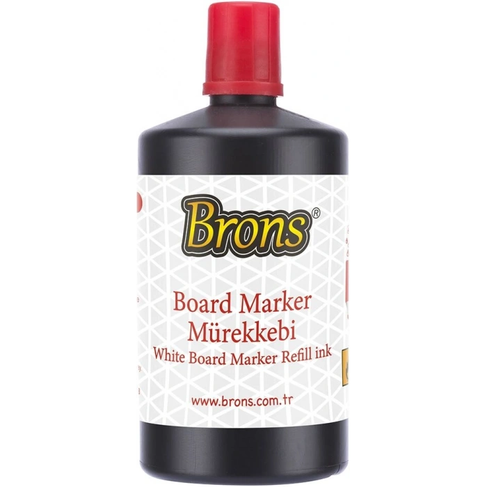 Brons Beyaz Tahta Kalemi Mürekkebi 250 cc. Kırmızı
