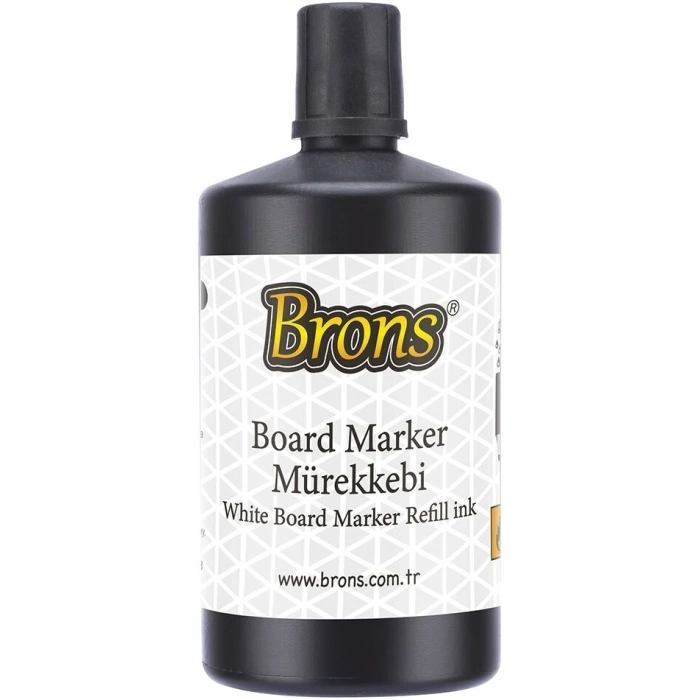 Brons Beyaz Tahta Kalemi Mürekkebi 250 cc. Siyah