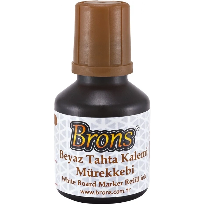 Brons Beyaz Tahta Kalemi Mürekkebi 30 cc. Kahverengi