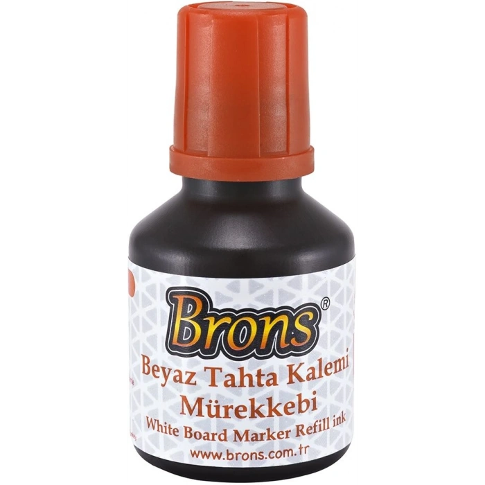 Brons Beyaz Tahta Kalemi Mürekkebi 30 cc. Turuncu