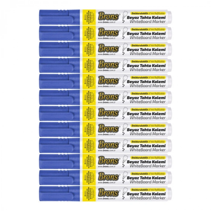 Brons Doldurulabilir Tahta Kalemi Mavi 12li Kutu