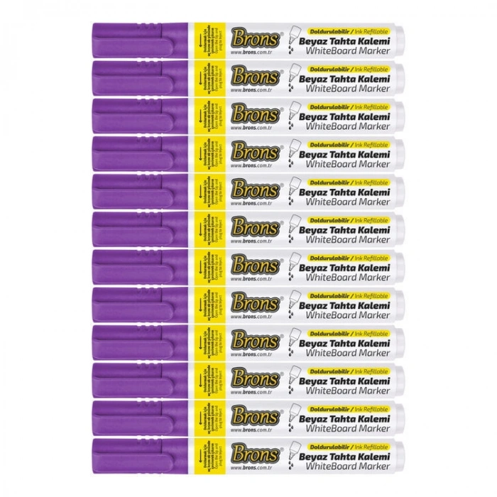 Brons Doldurulabilir Tahta Kalemi Mor 12li Kutu