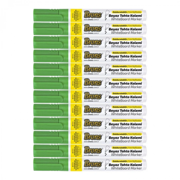 Brons Doldurulabilir Tahta Kalemi Yeşil 12li Kutu