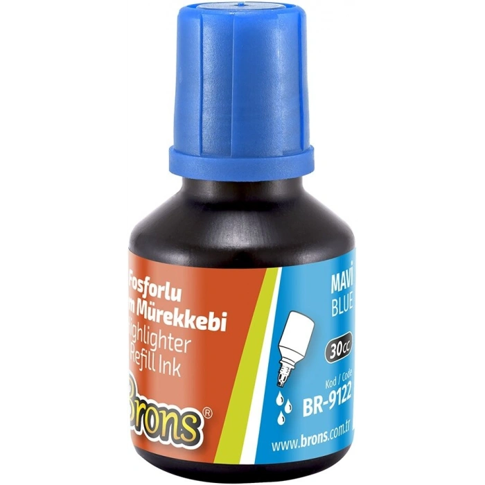 Brons Fosforlu Kalem Mürekkebi 30 cc. Mavi