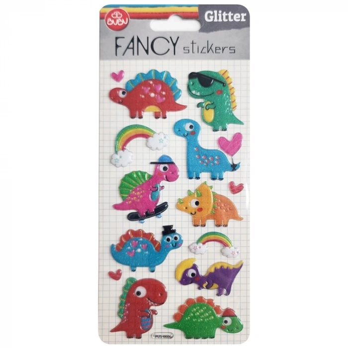 Bu-Bu Damla Stıckers Glitter Dinazor 9x20 BUBU-PUS-6606