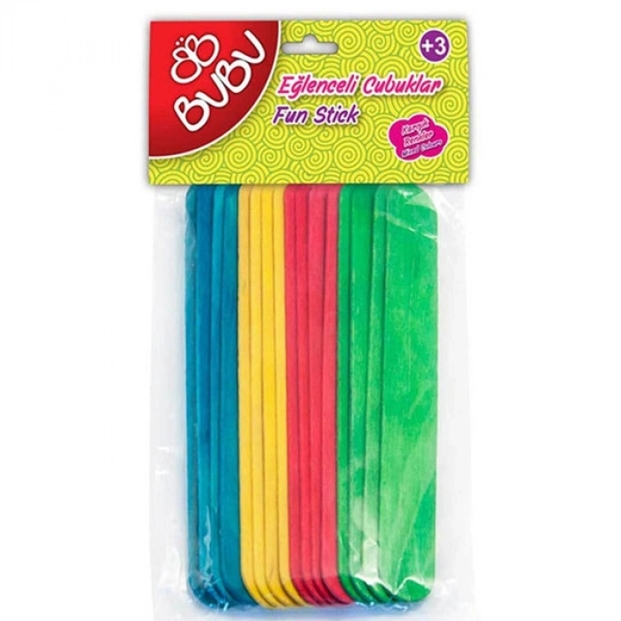 Bu-Bu Eğlenceli Çubuklar Renkli 15x1,8 CM BUBU-HS0014