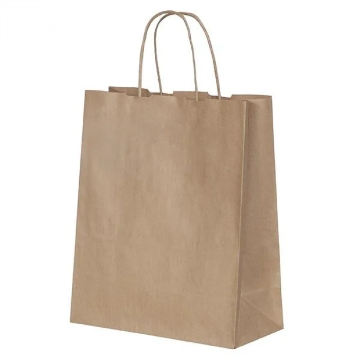 Büküm Saplı Kağıt Çanta Esmer Kraft 32x40x12 cm ( 100 Adet )