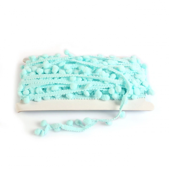 Buz Mavi Ponpon Şerit