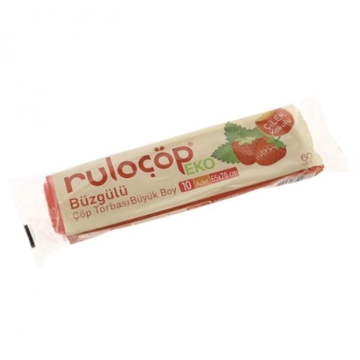 Büzgülü Çöp Torbası Büyük Boy Çilek Kokulu ( 65x70 ) 10 adet