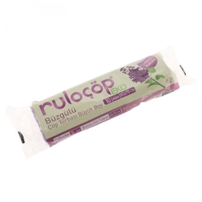 Büzgülü Çöp Torbası Büyük Boy Lavanta Kokulu ( 65x70 ) 10 adet