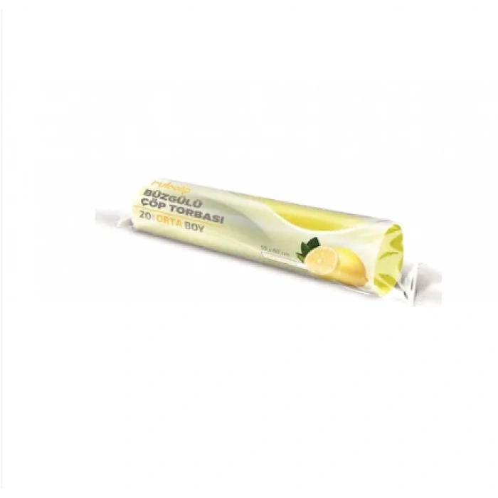 Büzgülü Çöp Torbası Orta Boy Limon Kokulu 10 Adet ( 55x60 )