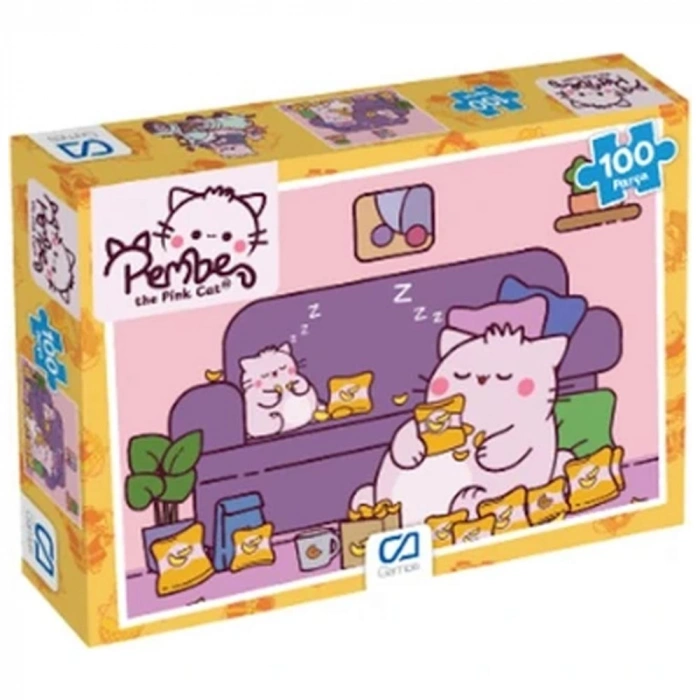 Ca Games Puzzle 100 Parça Pembe Kedi Ca100-5337