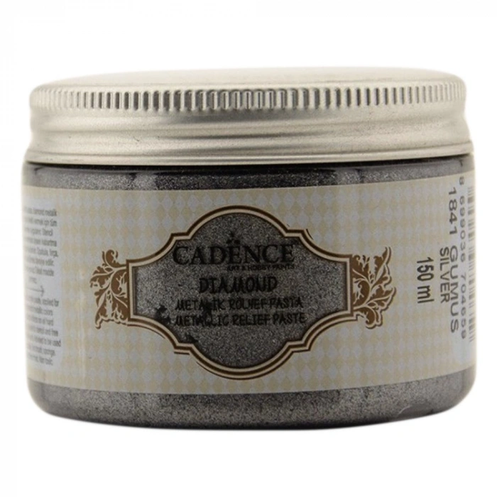 Cadence Diamond Metalik Rölyef Pasta 150ml 1841 Gümüş