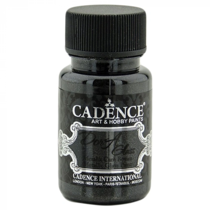 Cadence Dora Glass Metalik Cam Ve Porselen Boyası 50ml 3131 Siyah
