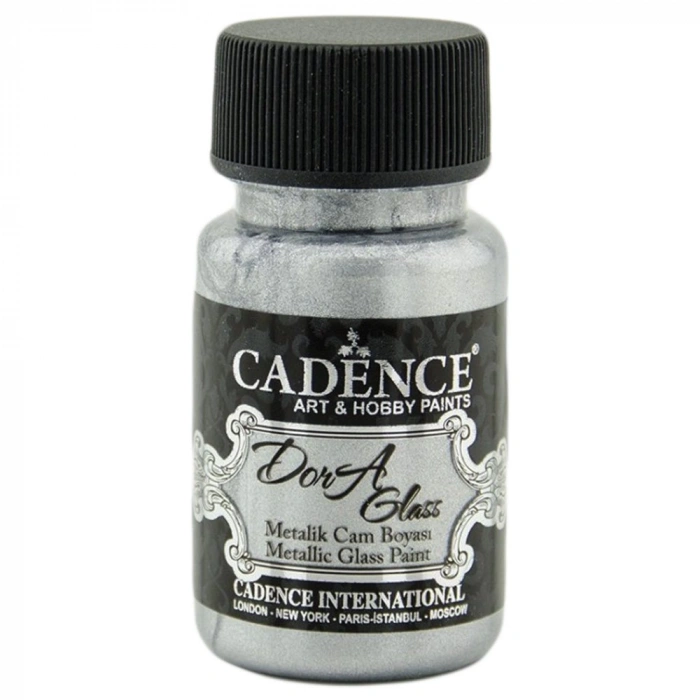 Cadence Dora Glass Metalik Cam Ve Porselen Boyası 50ml 3132 Gümüş