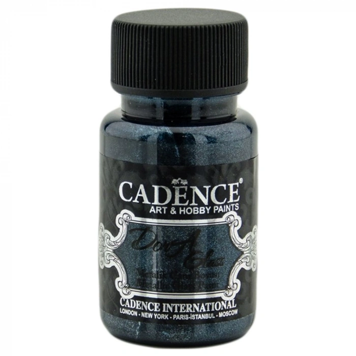 Cadence Dora Glass Metalik Cam Ve Porselen Boyası 50ml 3142 Koyu Turkuaz