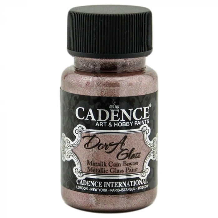 Cadence Dora Glass Metalik Cam Ve Porselen Boyası 50ml 3147 Antik Pembe