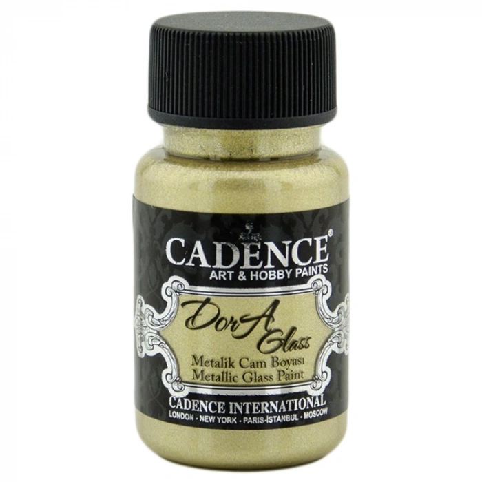 Cadence Dora Glass Metalik Cam Ve Porselen Boyası 50ml 3148 Beyaz Altın