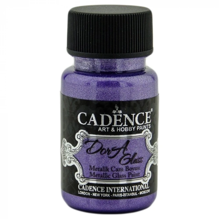 Cadence Dora Glass Metalik Cam Ve Porselen Boyası 50ml 3156 Ametist