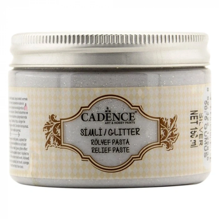 Cadence Glitter Simli Rölyef Pasta 150ml 5835 Gümüş
