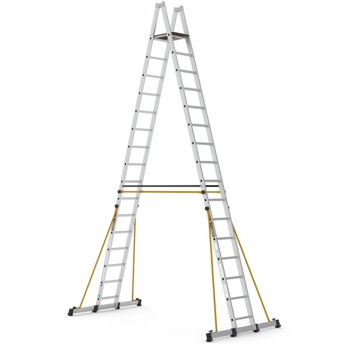 Çağsan A Tipi Platformlu Alüminyum Merdiven 15+1 Basamaklı - A5