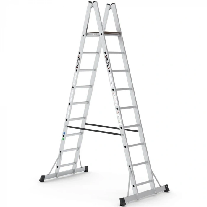 Çağsan A Tipi Platformlu Alüminyum Merdiven 8+1 Basamaklı - A3