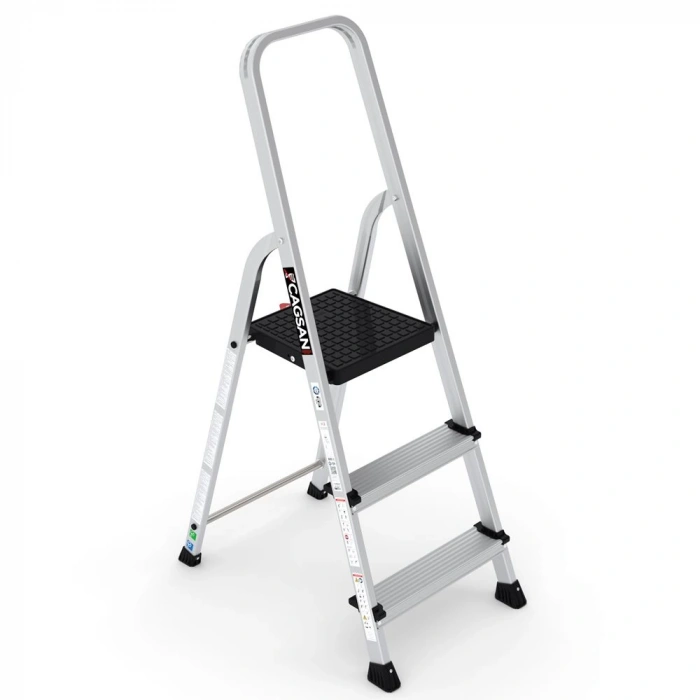 Çağsan Bergama Tablalı Alüminyum Merdiven 2+1 Basamaklı - BG2