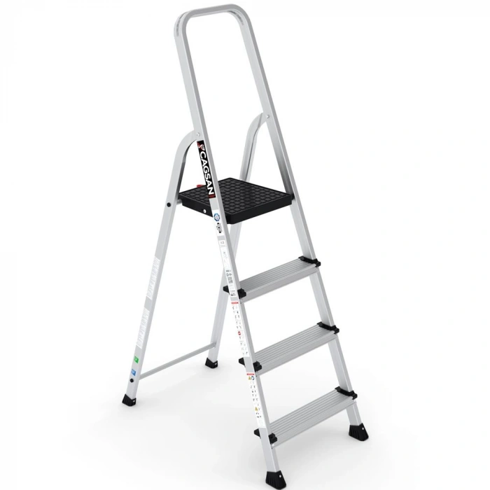 Çağsan Bergama Tablalı Alüminyum Merdiven 3+1 Basamaklı - BG3