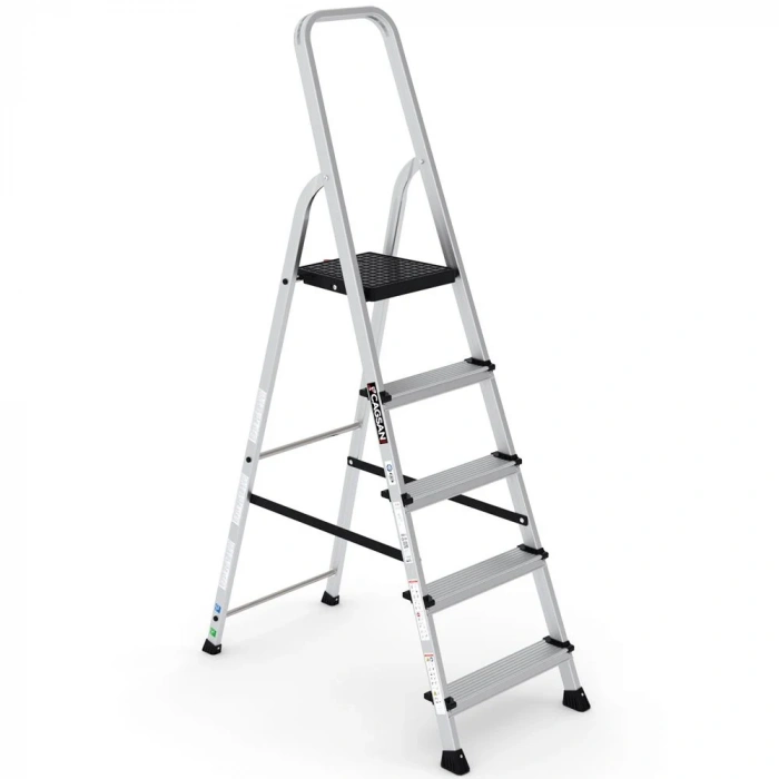 Çağsan Bergama Tablalı Alüminyum Merdiven 4+1 Basamaklı - BG4