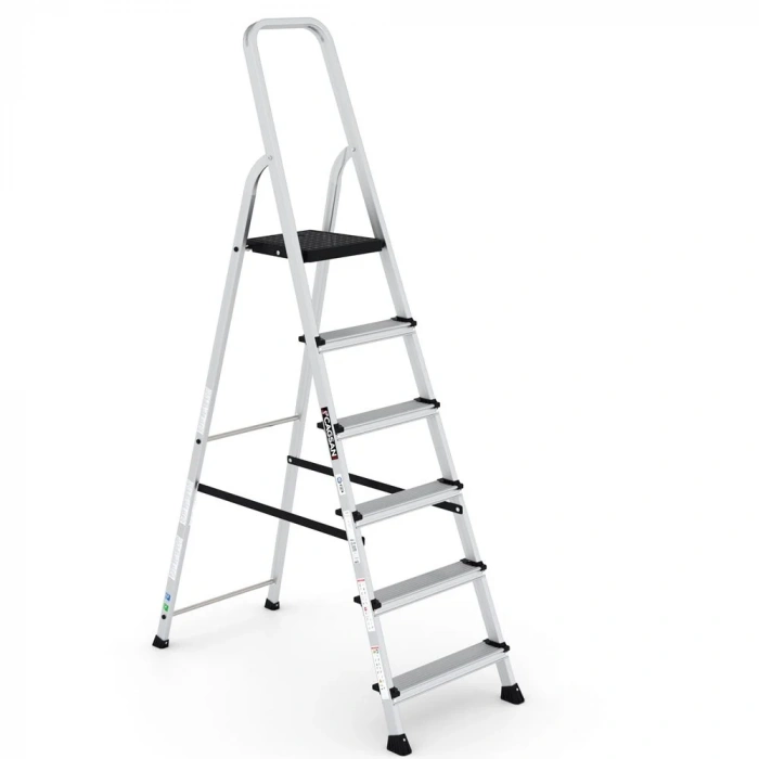 Çağsan Bergama Tablalı Alüminyum Merdiven 5+1 Basamaklı - BG5