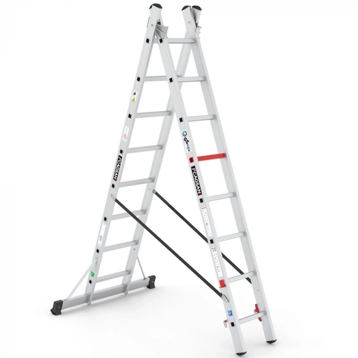 Çağsan İki Parçalı Çok Amaçlı Alüminyum Merdiven 2x8 Basamaklı - TSA5