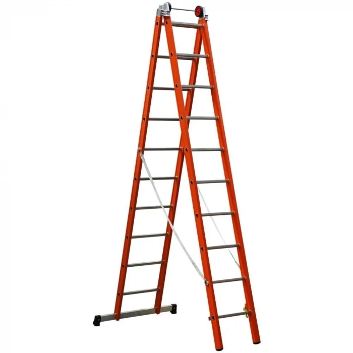 Çağsan İki Parçalı Çok Amaçlı Fiberglas Merdiven (V2) 2x10 Basamaklı - FS6-V2