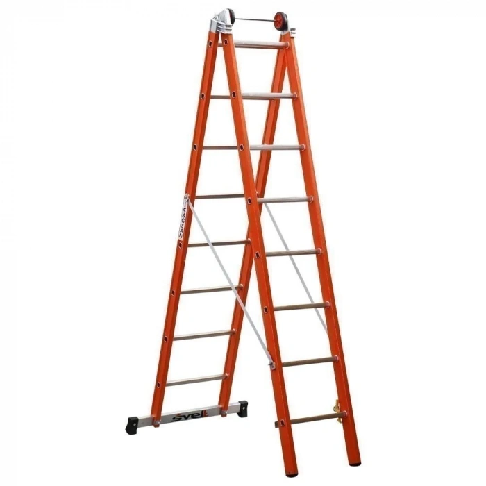 Çağsan İki Parçalı Çok Amaçlı Fiberglas Merdiven (V2) 2x8 Basamaklı - FS5-V2