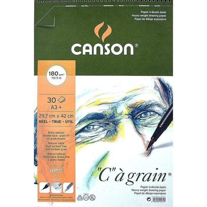 Canson C à grain Eskiz Çizim Defteri A3+ 180gr 30yp Spiralli