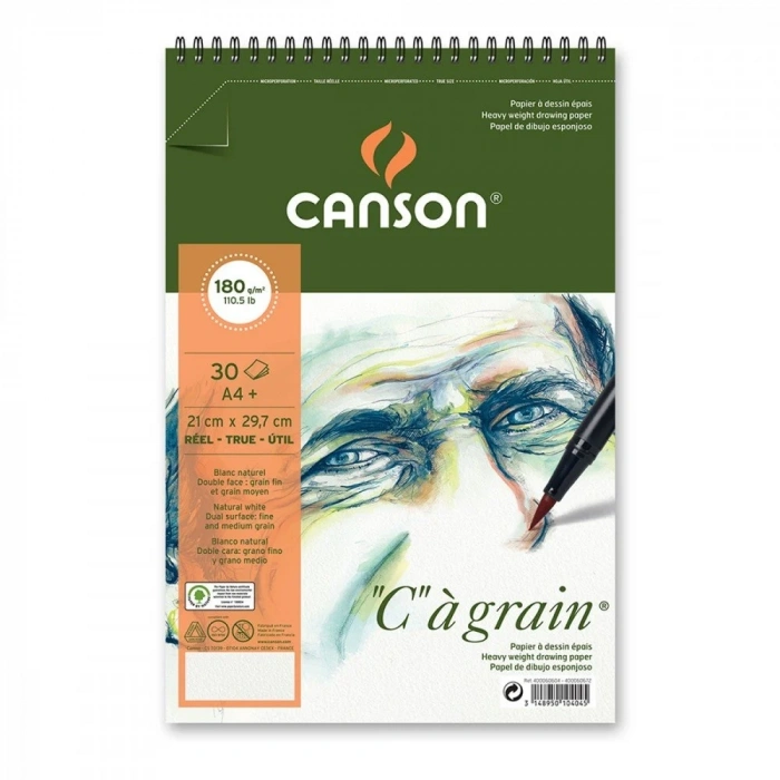 Canson C à grain Eskiz Çizim Defteri A4+ 180gr 30yp Spiralli