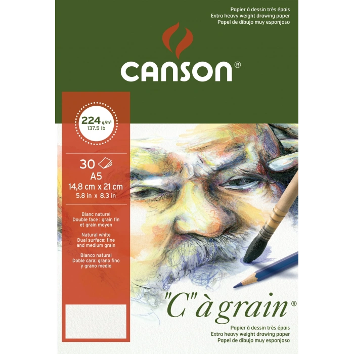 Canson Ca Grain Eskiz Çizim Defteri A5 224gr 30yp