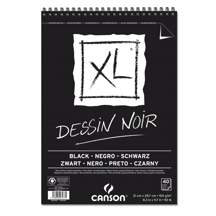 Canson Dessin Noir Siyah Eskiz Defter A4 150gr 40yp
