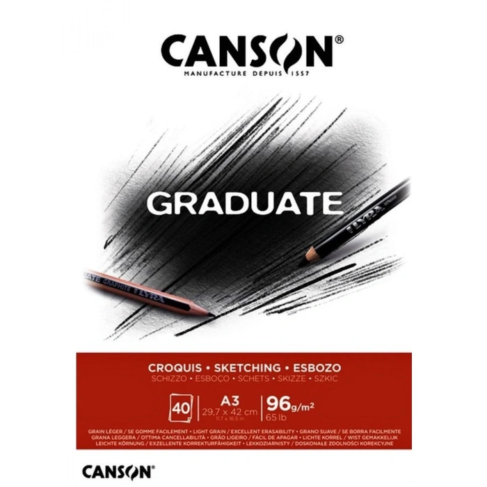 Canson Graduate Croquis Eskiz Defter A3 96gr 40yp