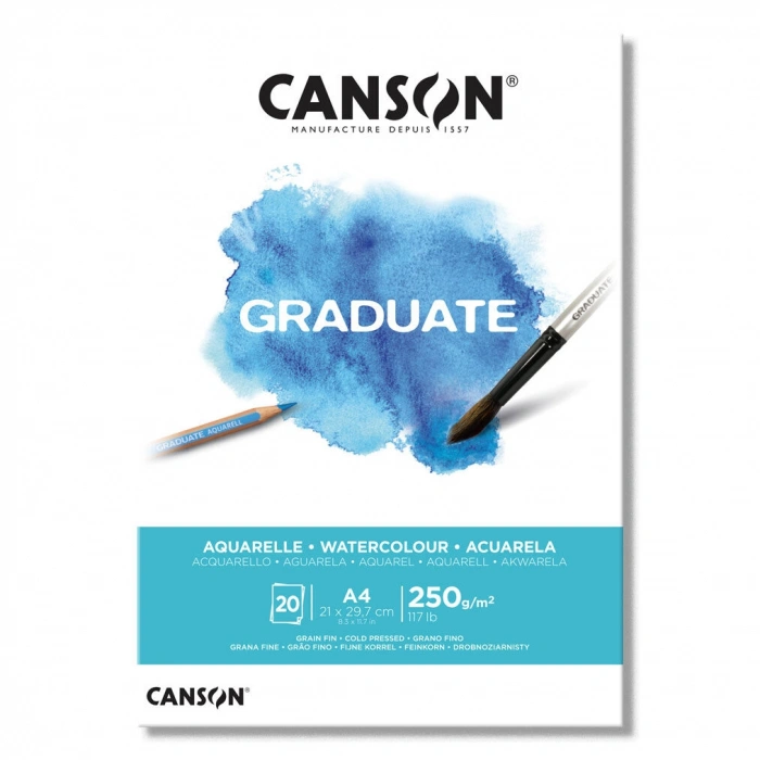 Canson Graduate Watercolour Sulu Boya Defteri Blok 250 gr. A4 20 yaprak