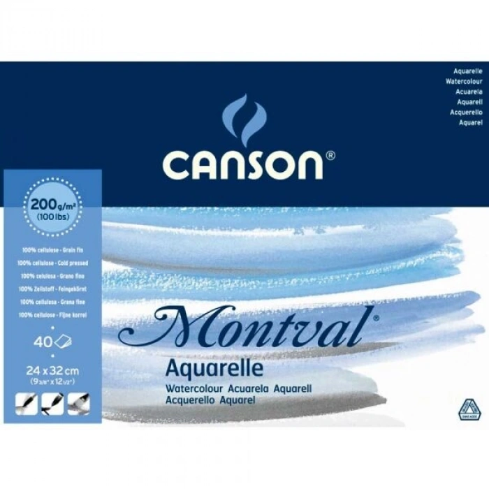 Canson Montval Maxi Pack Sulu Boya Defteri Blok 200 gr. 24x32 cm. 40 yaprak