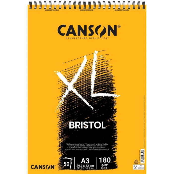 Canson XL Bristol Defteri Blok 180 gr. A3 50 yaprak
