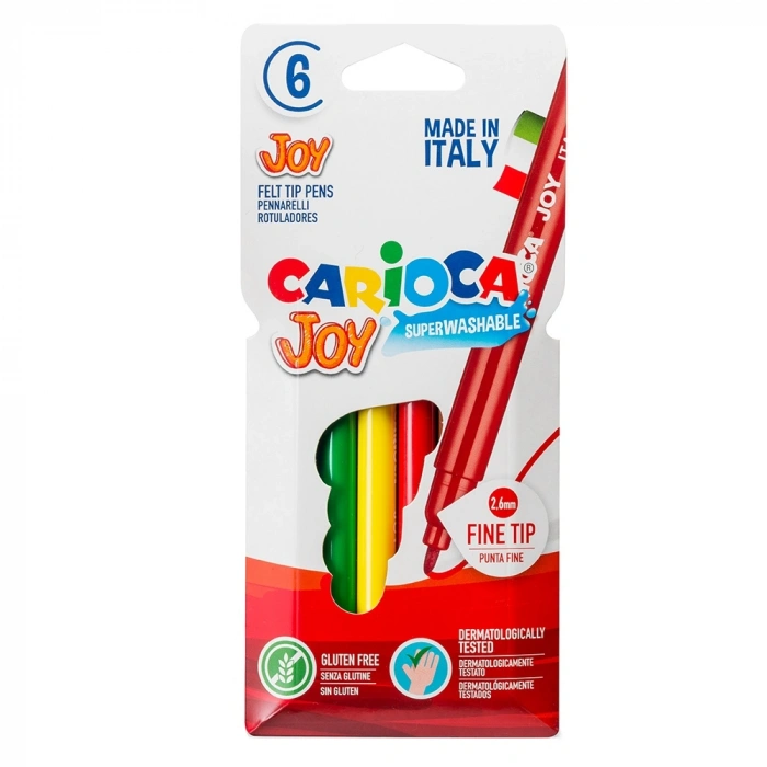 Carioca Joy Süper Yıkanabilir Keçeli Boya Kalemi 6 Lı