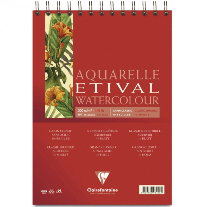 Clairefontaine Etival Suluboya Defteri (A4) 300gr 30 Sayfa