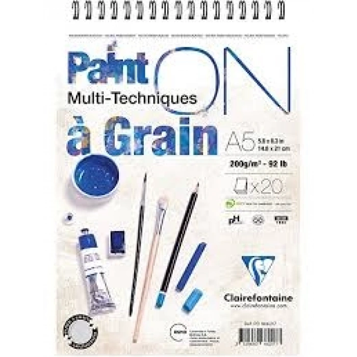 Clairefontaine Paint On A Grain Çok Amaçlı Blok A5 20 Sayfa