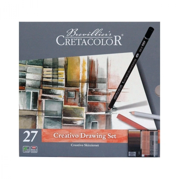 Cretacolor Creativo Drawing Set Premium Çizim Seti Metal Kutu 27 Parça 40031