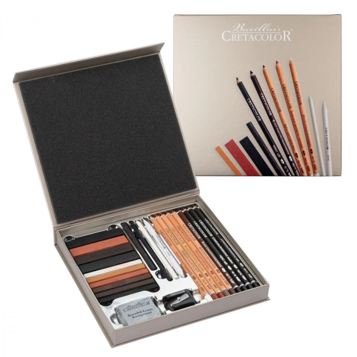 Cretacolor Passion Box Drawing Set Premium Çizim Seti Özel Hediyelik Kutu 25 Parça 40063