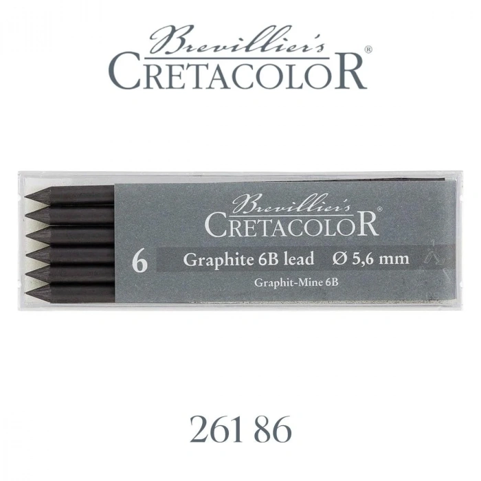 Cretacolor Portmin Kalem Ucu 5.6mm 6lı Graphite 6B 26186